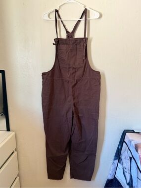 aerie Brown Utility Bib Overalls Jumpsuit